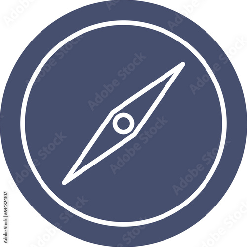 Compass Icon In Blue And White Color.
