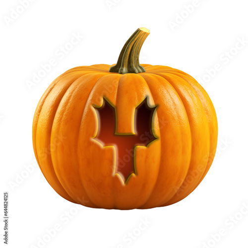 Halloween pumpkin font letter Y. Isolated on transparent background. 