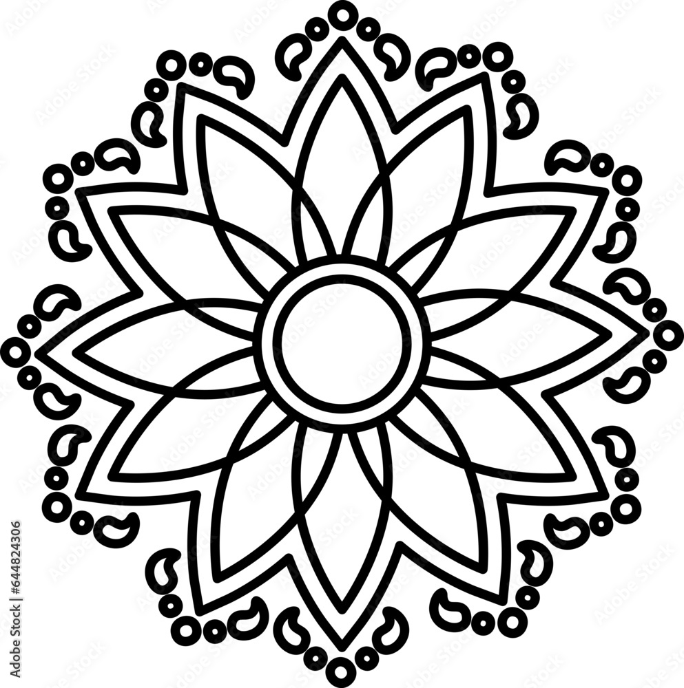 Floral Pattern Icon In Flat Style. Floral Pattern Icon In Flat Style.