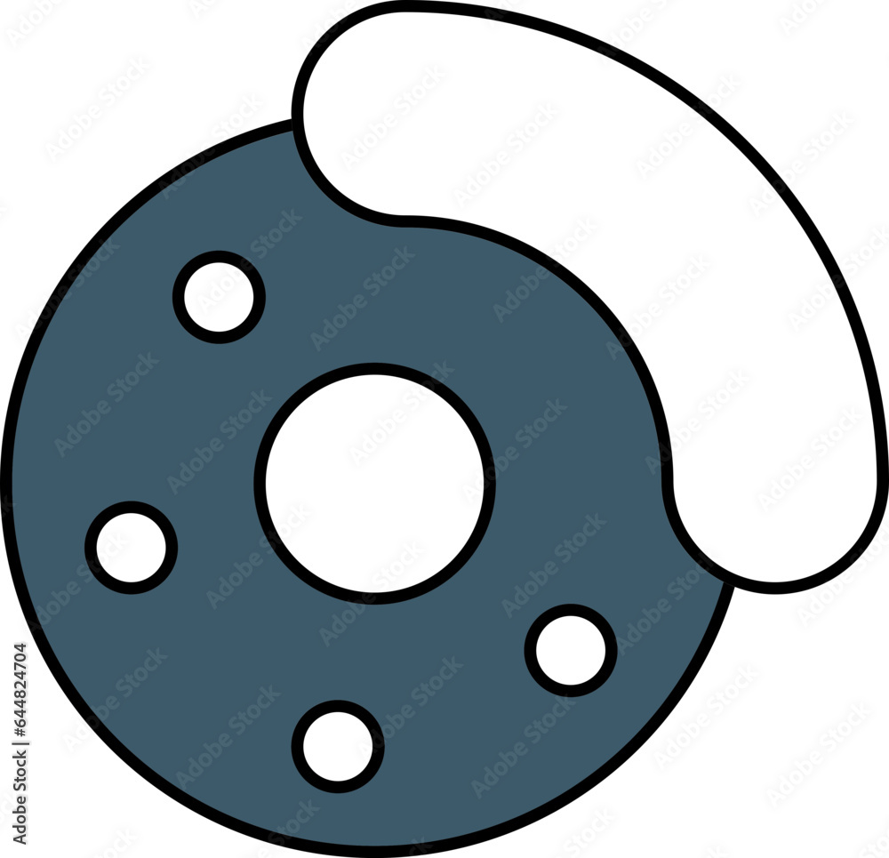 Disc Brake Icon In Blue And White Color. Disc Brake Icon In Blue And White Color.