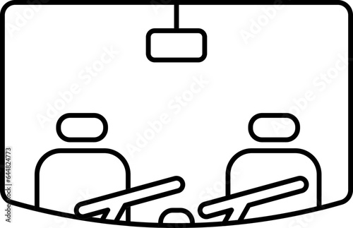 Windshield Wiper Icon In Black Line Art.
