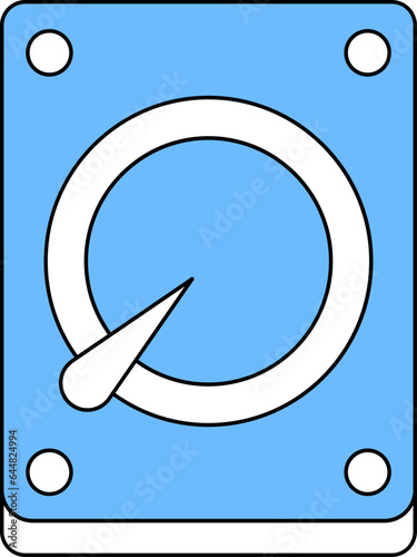 Hard Disk Icon In Blue And White Color.