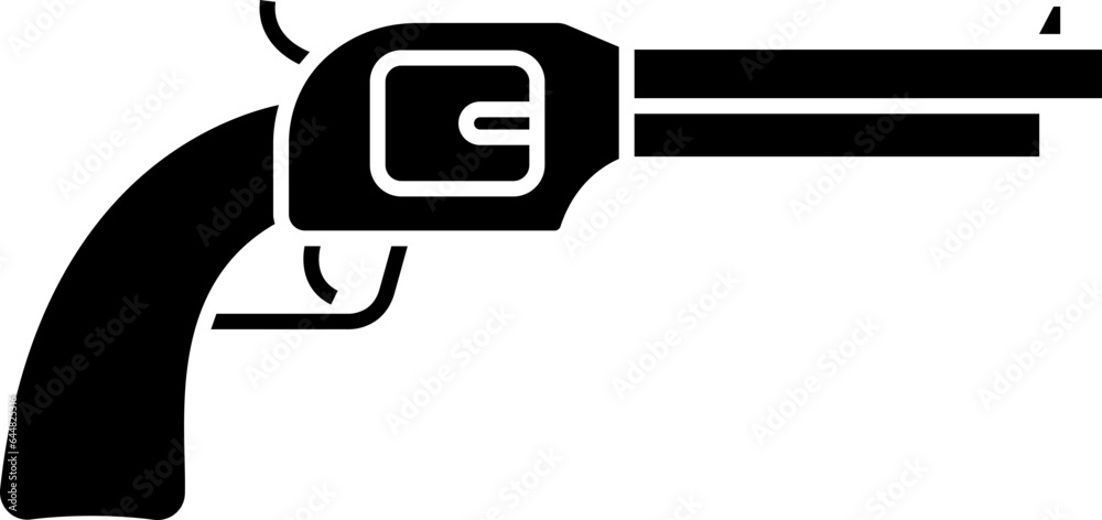 Isolated Pistol Icon In Black And White Color. Isolated Pistol Icon In Black And White Color.