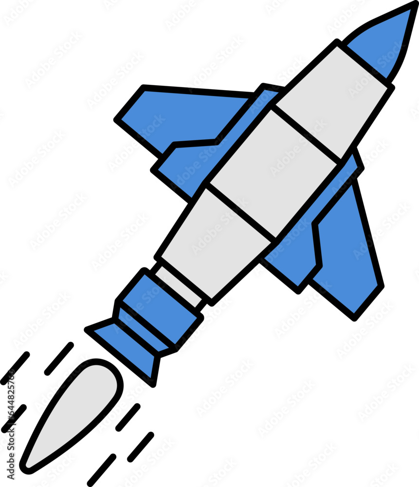 Illustration of Missile Icon in Flat Style. Illustration of Missile Icon in Flat Style.