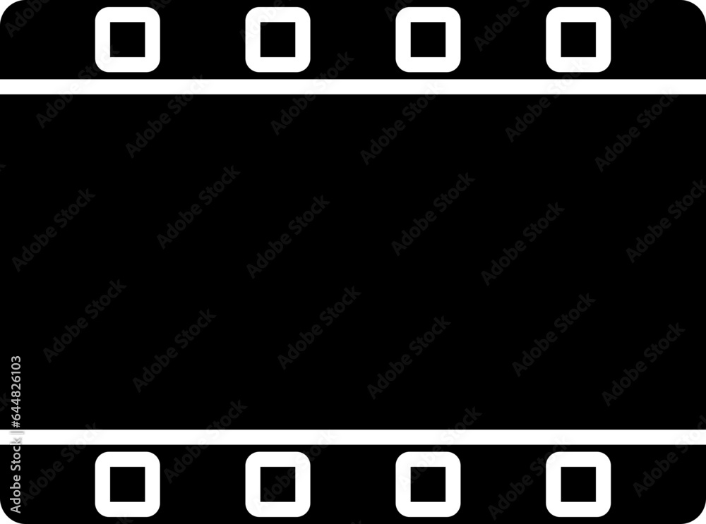 Film Strip Icon In B&W Color.