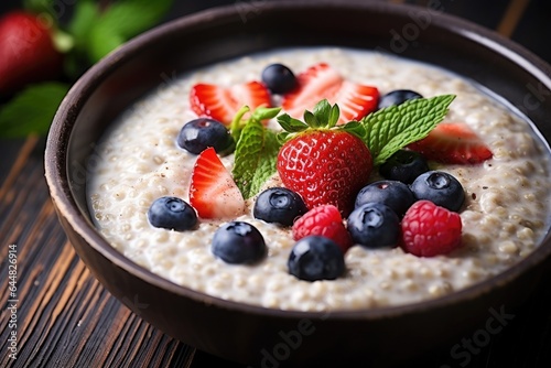 Oatmeal with fruit.