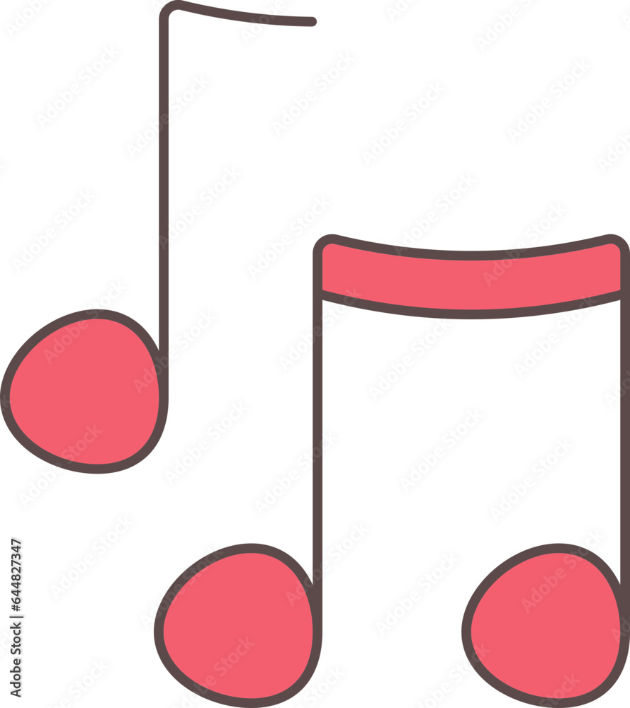 Red Quaver Music Note Symbol Or Icon. Red Quaver Music Note Symbol Or Icon.