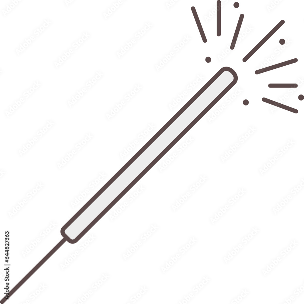 Bursting Sparkle Stick Icon In Gray Color. Bursting Sparkle Stick Icon In Gray Color.