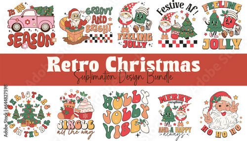 Retro Christmas PNG Sublimation Bundle