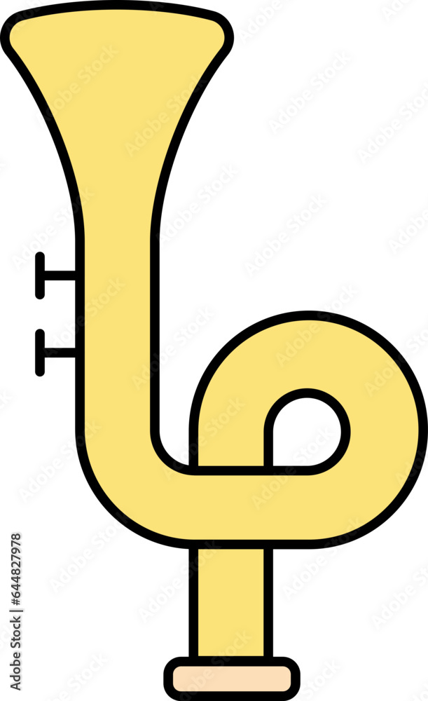 Obraz premium Yellow Bugle Icon in Flat Style.