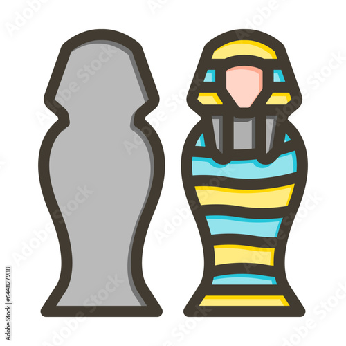 Sarcophagus Vector Thick Line Filled Colors Icon Design Vector Thick Line Filled Colors Icon Design