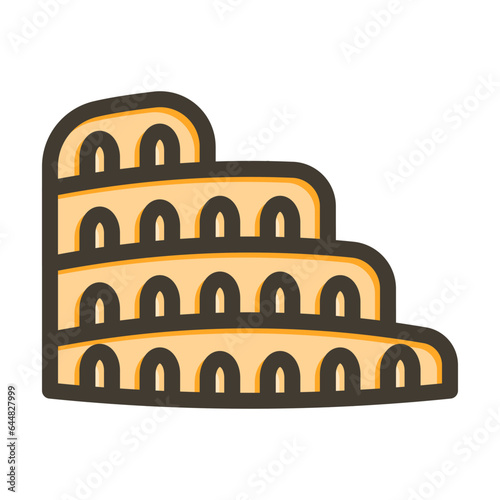 Colosseum Vector Thick Line Filled Colors Icon Design Vector Thick Line Filled Colors Icon Design