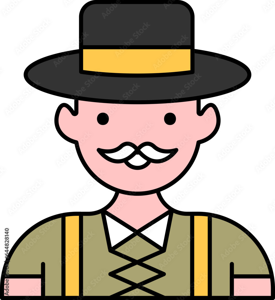 Vector Illustration of Cartoon Bavarian Man.