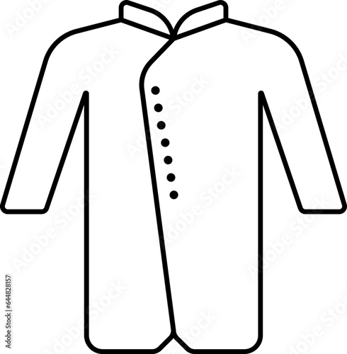 Flat Style Shervani Icon in Black Outline.