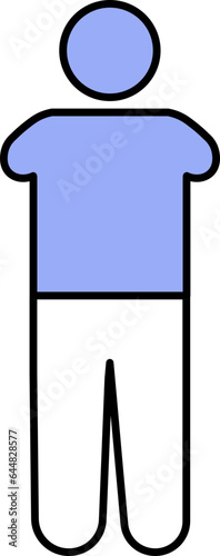 Arm Amputee Icon In Blue And White Color.