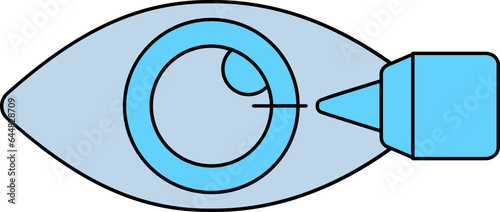 Illustration Of Eye Lasik Icon In Blue Color.