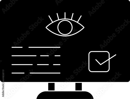 Black And White Eye Testing In Computer.