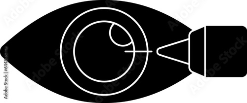 Illustration Of Eye Lasik Icon In B&W Color.