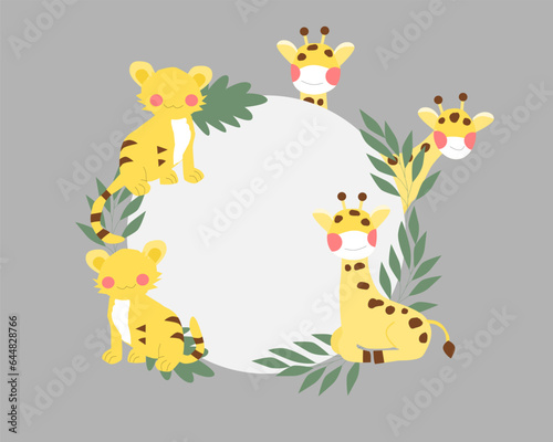 Cute Tiger and Giraffe Wreath