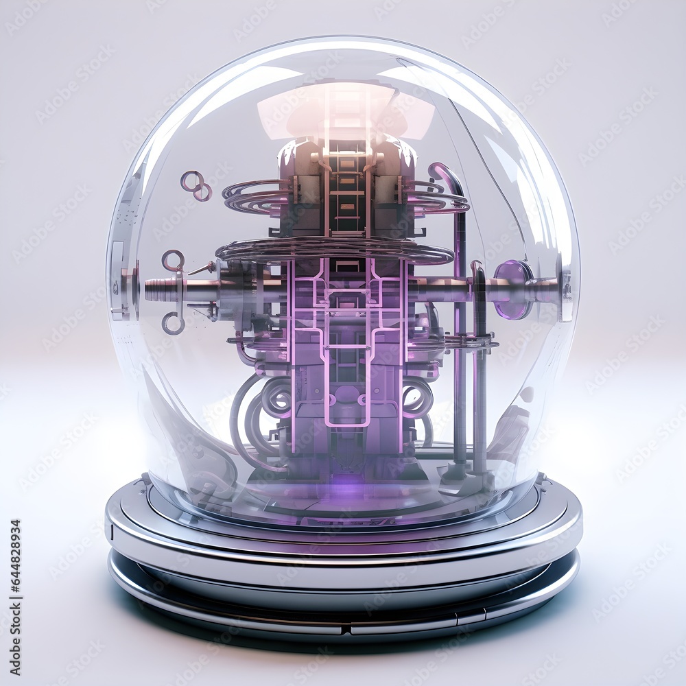 Futuristic Car In A Glass Dome.. Illustration On The Theme Of Fantasy And Travel, Science And Mysticism.. Generative AI