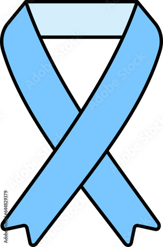 Peace Ribbon Icon In Blue Color.