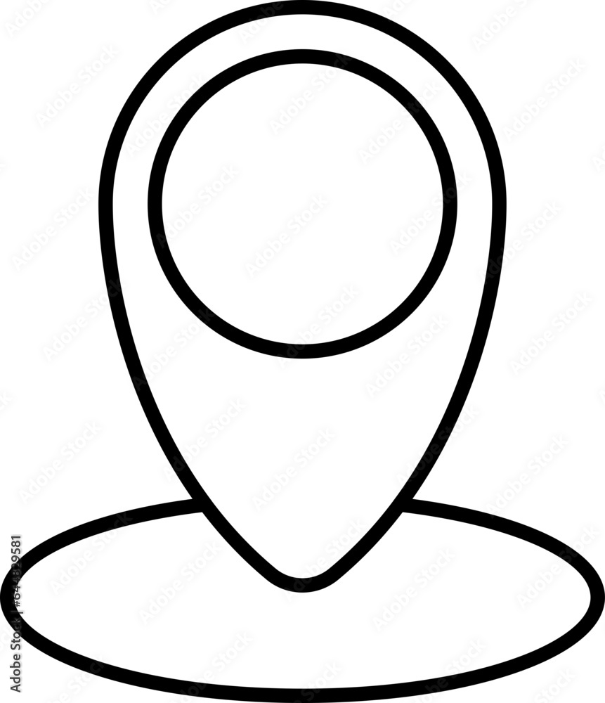 Map Location Point Icon In Black Line Art. Map Location Point Icon In Black Line Art.