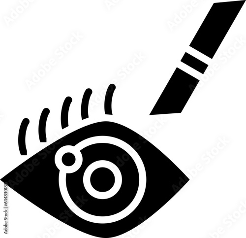 Glyph Style Eye Incision Icon Or Symbol.