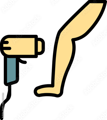 Green And Yellow Laser Hair Removal Icon.