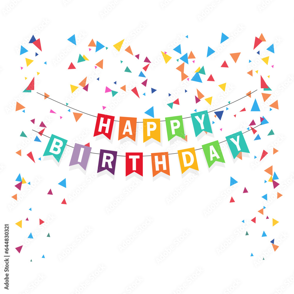 Happy Birthday Banner, Background - Editable Vector Illustration Happy Birthday Banner, Background - Editable Vector Illustration