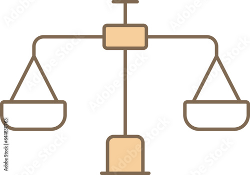 Scale Icon In White And Brown Color.
