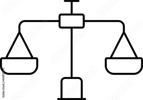 Scale Icon In Black Line Art.