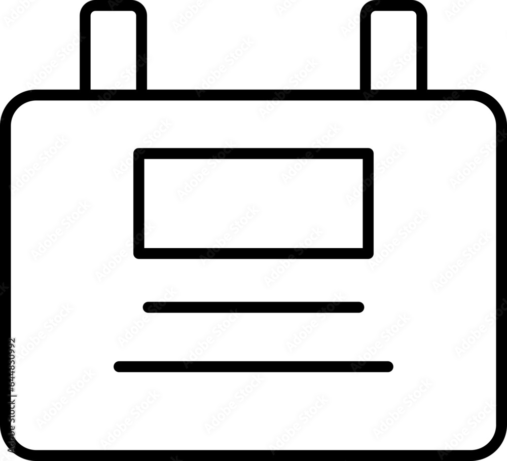 Hanging Board Icon In Thin Line Art. Hanging Board Icon In Thin Line Art.