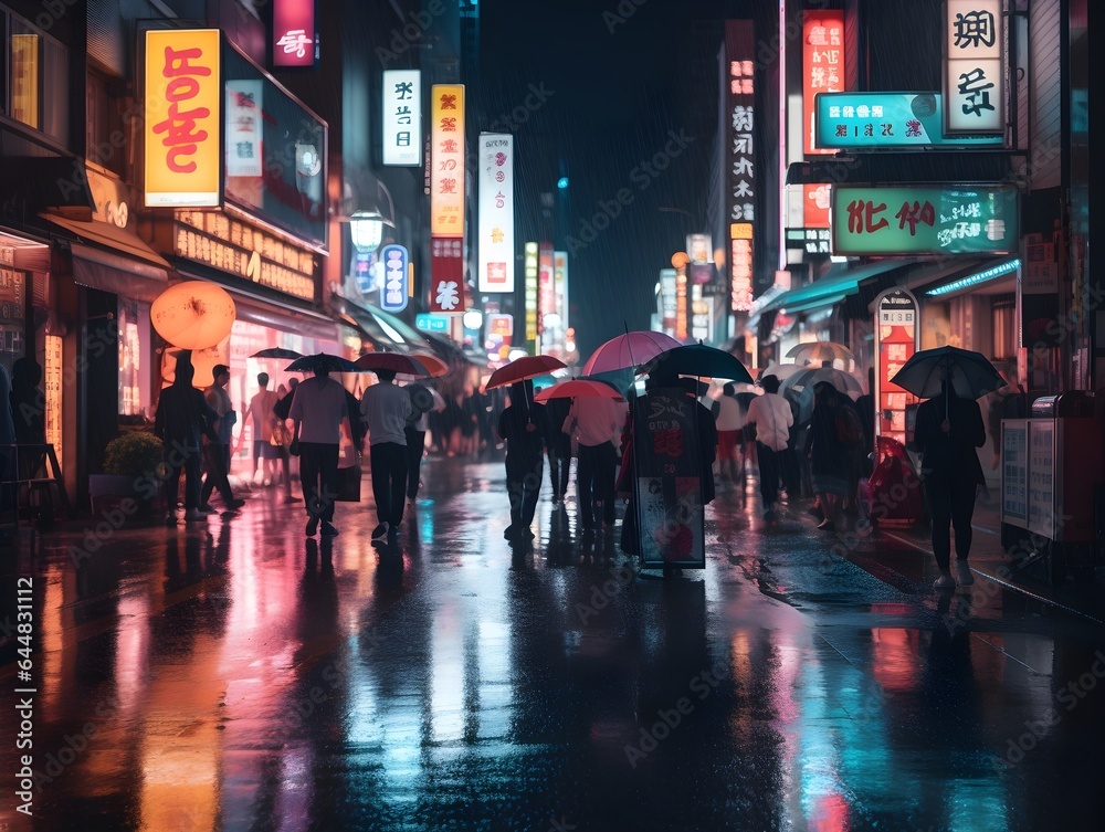 chinese city at night