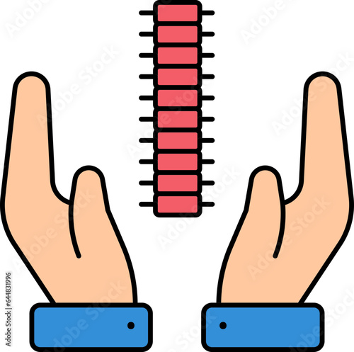 Spine Care Colorful Icon In Flat Style.