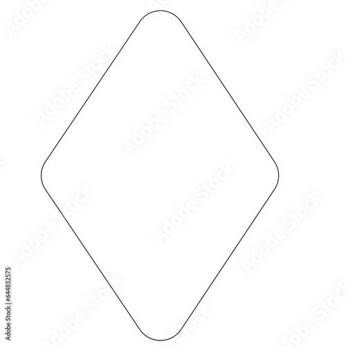 Diamond shape thin line illustration