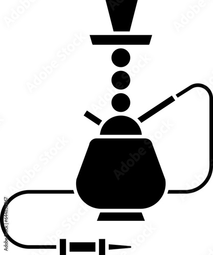 Illustration Of Hookah Icon In Glyph Style.