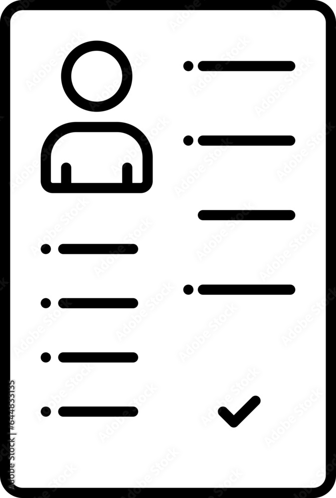 Approve User Document Paper Line Art Icon. Approve User Document Paper Line Art Icon.