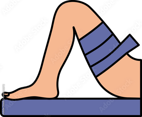 Blue And Orange Saran Wrap Treatment Icon.