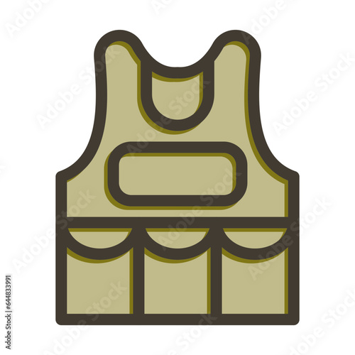 Body Armor Vector Thick Line Filled Colors Icon Design Vector Thick Line Filled Colors Icon Design