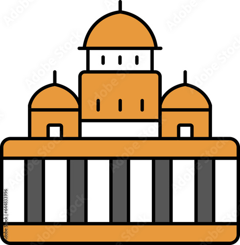 Rashtrapati Bhavan Grey And Orange Icon.