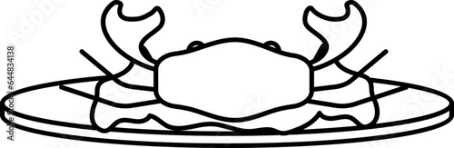Illustration Of Crab Dish On Plate Icon Or Symbol.