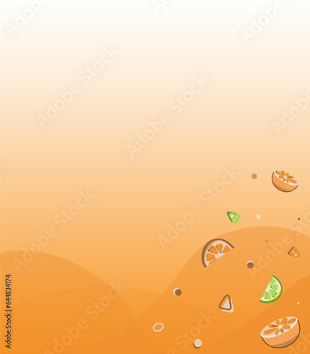 bright orange background with lime and oranges