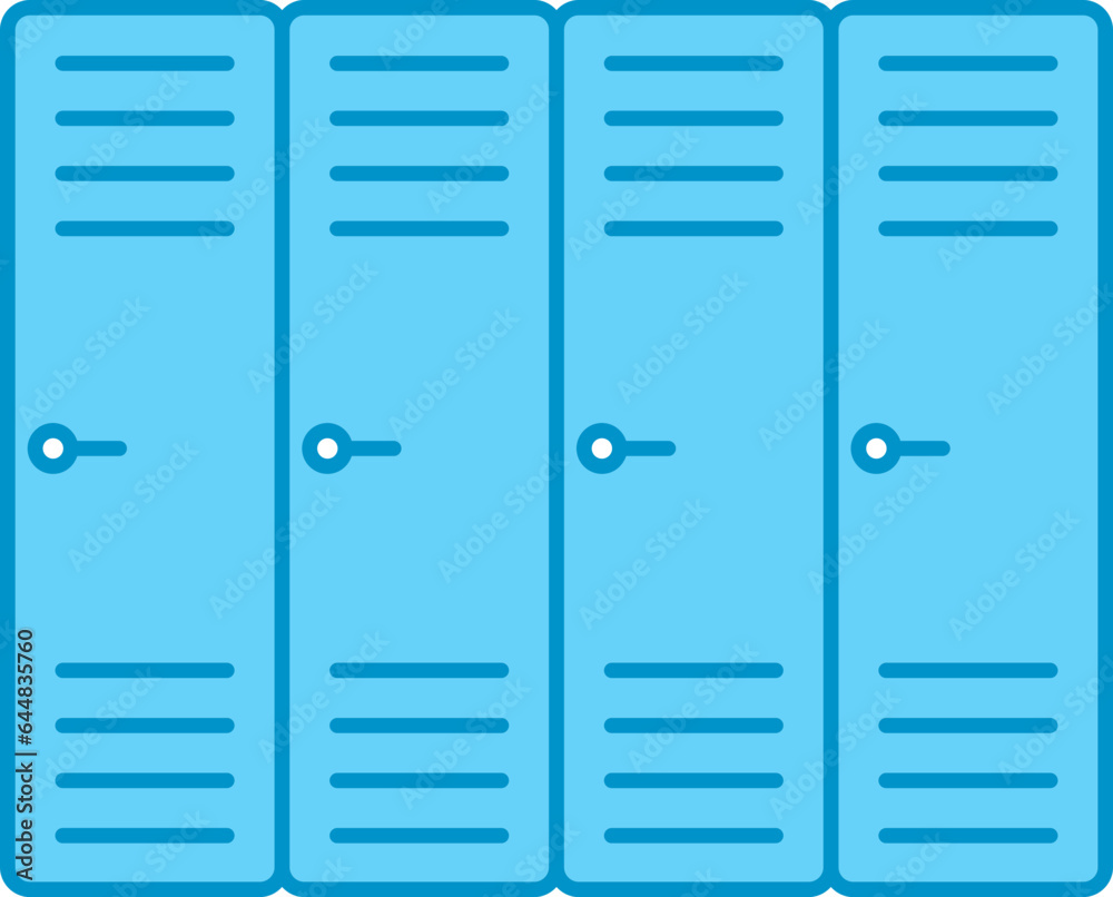 Flat Style Locker Icon In Blue Color. Flat Style Locker Icon In Blue Color.