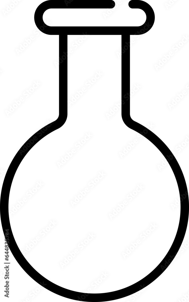 Illustration of Round Beaker Icon In Thin Line Art. Illustration of Round Beaker Icon In Thin Line Art.