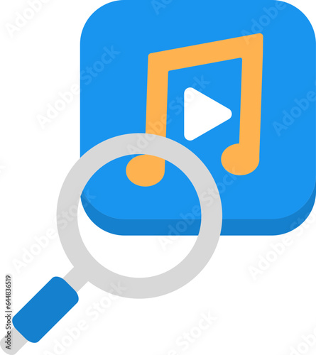 Searching Music Icon In Colorful.