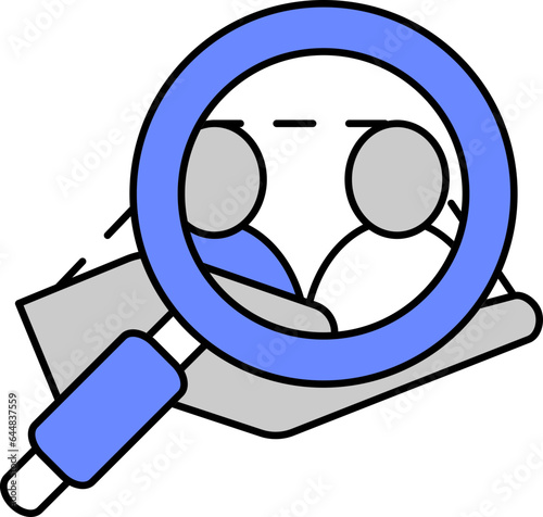 Search Or Check Human Care Grey And Blue Icon.