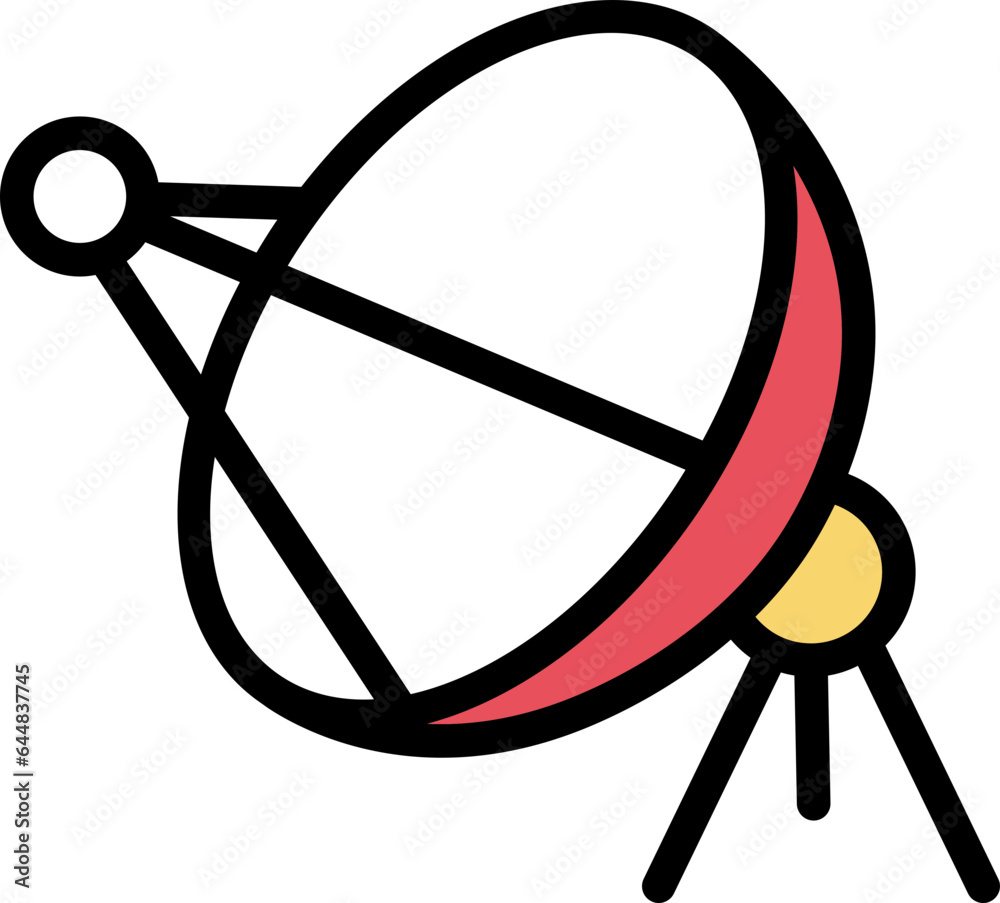 Satellite Dish Icon In Red And White Color. Satellite Dish Icon In Red And White Color.