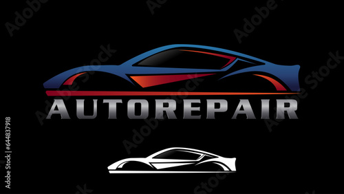 Auto Repair Car Logo Design Vector Template. Sport Car Logotype Concept