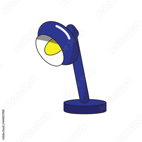 blue study lamp vector illustration.