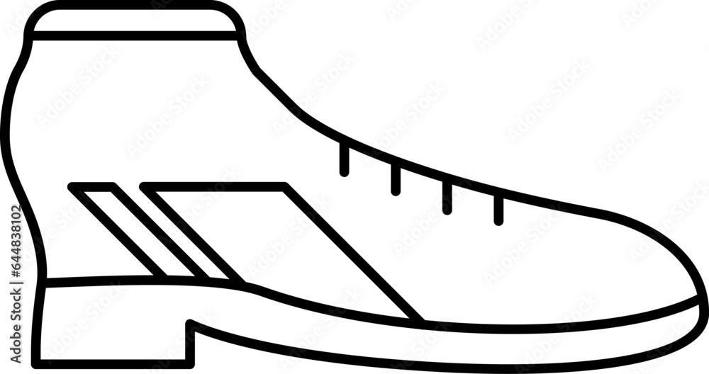 Running Shoes Icon In Black Outline. Running Shoes Icon In Black Outline.